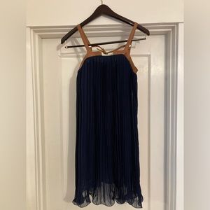 Pleated navy cocktail dress from Love Culture